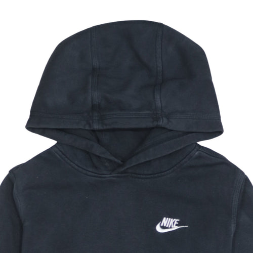 Nike Boys Black XL Pullover Hoodie with Embroidered Logo