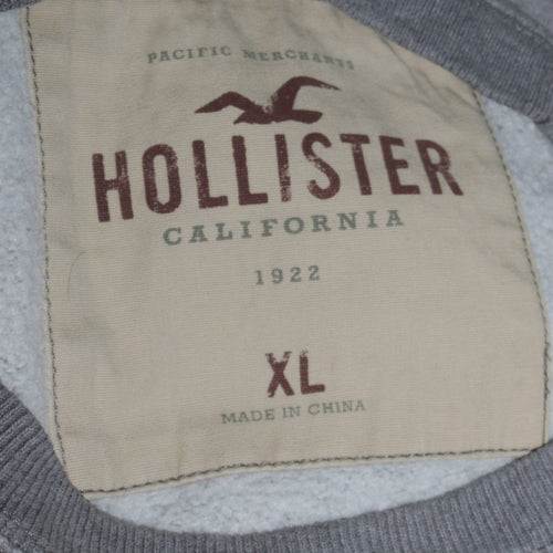 Hollister Womens Grey Classic Logo Crew Neck Sweatshirt XL