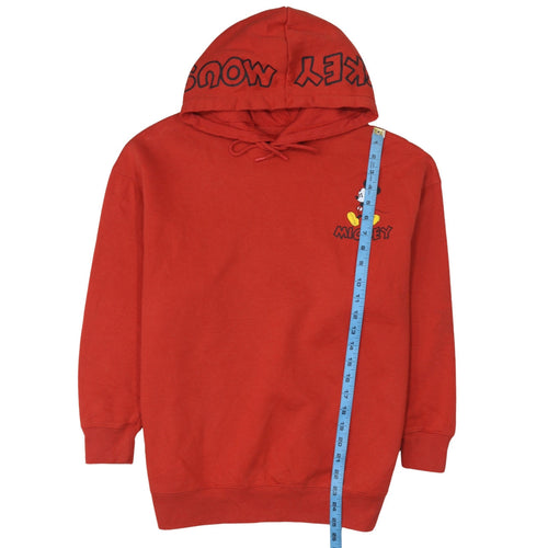Disney Mickey Mouse Red Pullover Hoodie XS Women Cotton Fleece