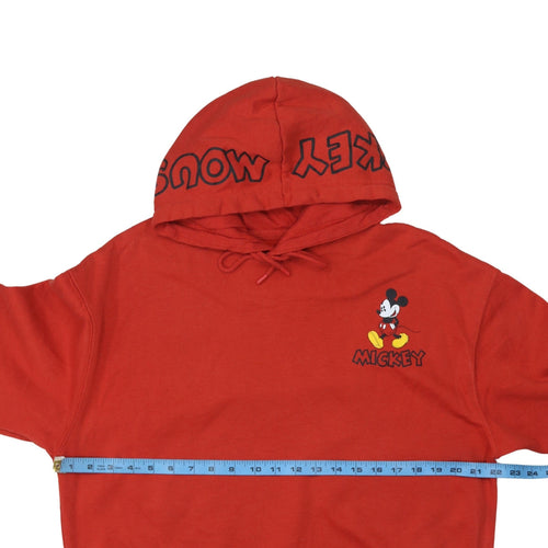 Disney Mickey Mouse Red Pullover Hoodie XS Women Cotton Fleece