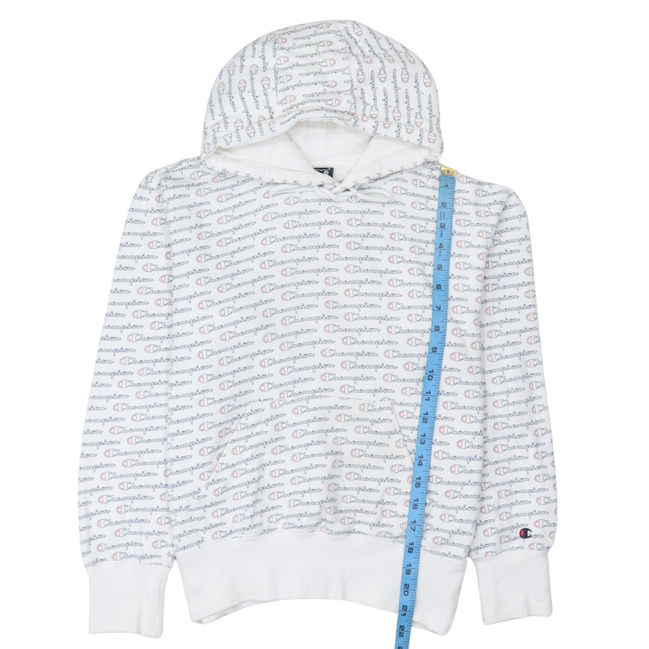 Champion Women's White Logo Print Pullover Hoodie Size S