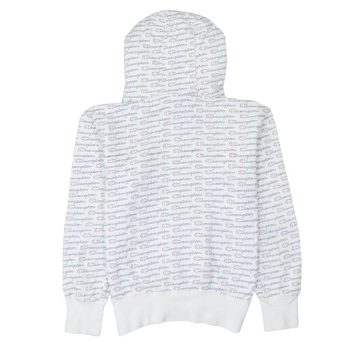 Champion Women's White Logo Print Pullover Hoodie Size S