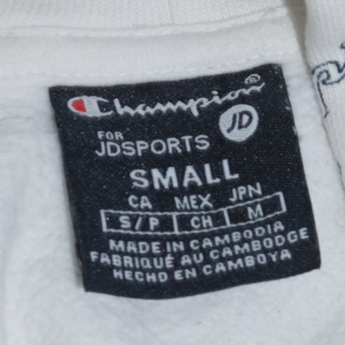 Champion Women's White Logo Print Pullover Hoodie Size S