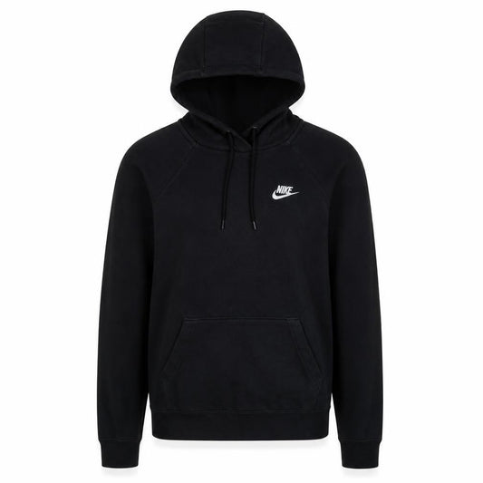 Front view of Nike Men's Black Pullover Hoodie, size S, Fleece Sportswear