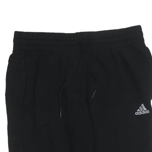 adidas Womens Black Jogger Sweatpants S Regular Fit Fleece Activewear