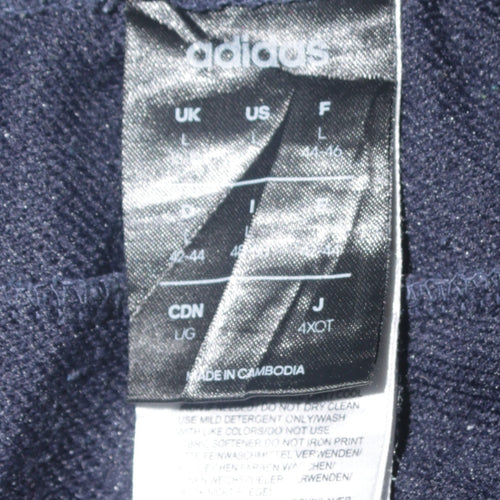 Adidas Womens Black L Jogger Sweatpants Tapered Fleece Trousers