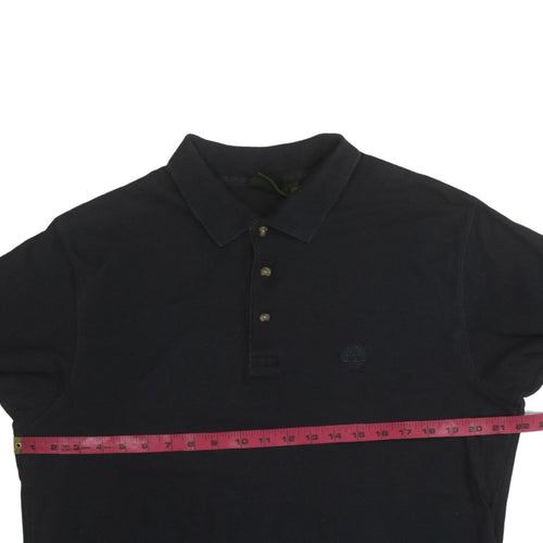 Timberland Mens Black Regular Fit Cotton Short Sleeve Polo Shirt M