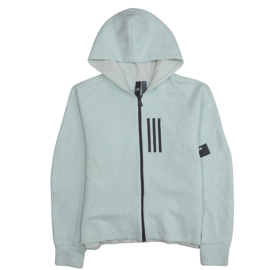 Adidas Womens Light Grey Full Zip Hoodie XL Relaxed Fit Casual