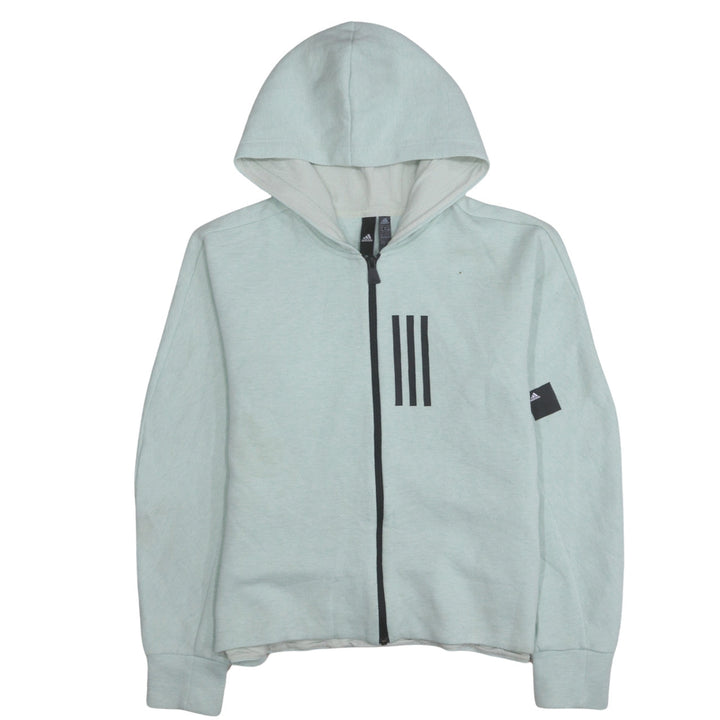 Adidas Womens Light Grey Full Zip Hoodie XL Relaxed Fit Casual