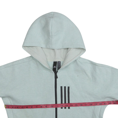 Adidas Womens Light Grey Full Zip Hoodie XL Relaxed Fit Casual