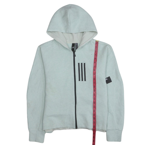 Adidas Womens Light Grey Full Zip Hoodie XL Relaxed Fit Casual