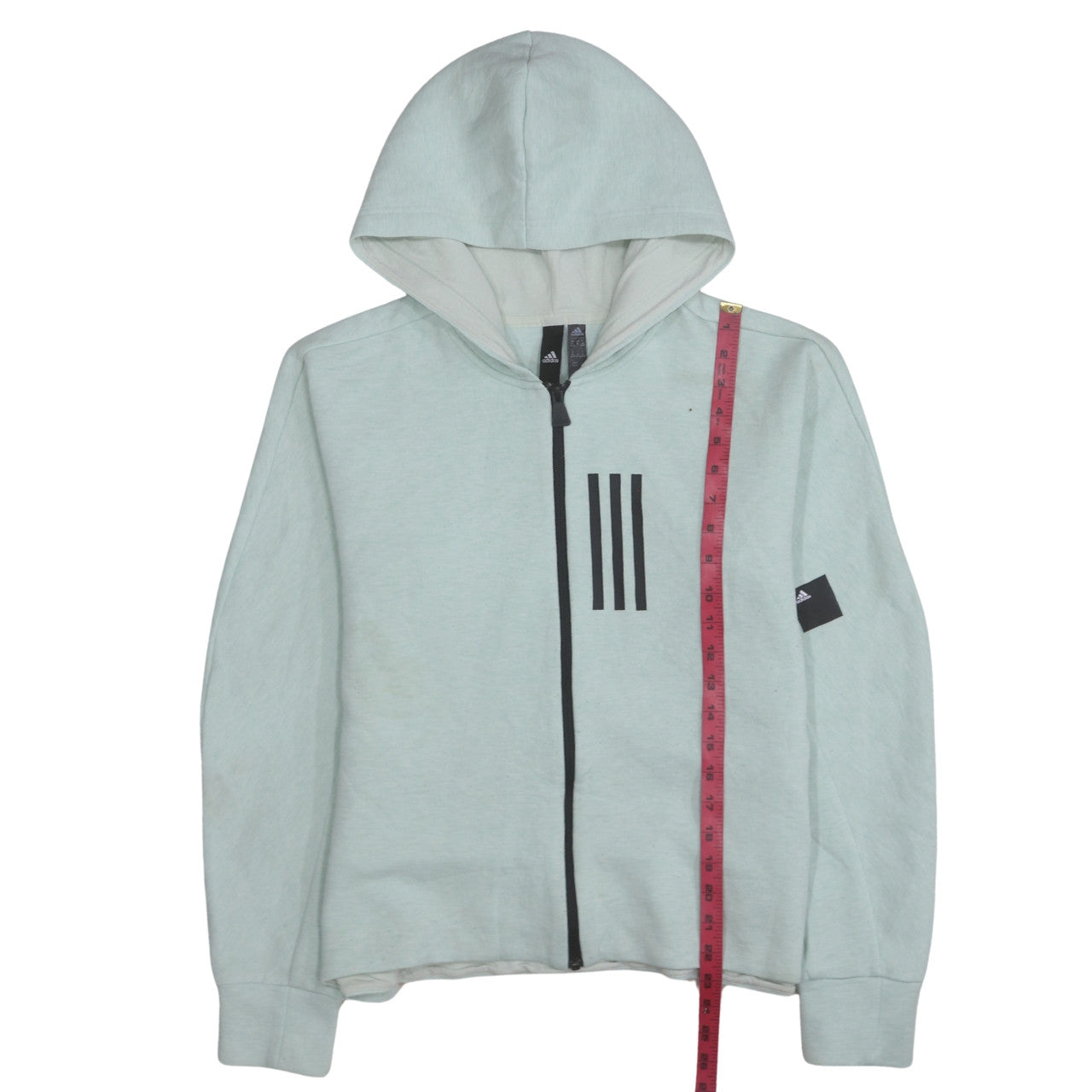 Adidas Womens Light Grey Full Zip Hoodie XL Relaxed Fit Casual