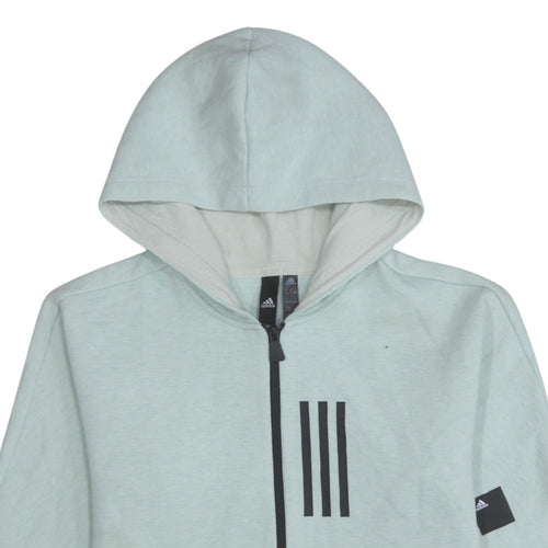 Adidas Womens Light Grey Full Zip Hoodie XL Relaxed Fit Casual