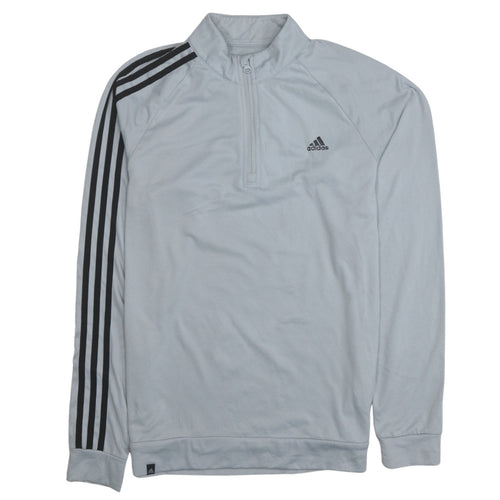 Adidas Men's Grey 1/2 Zip Long Sleeve Sweatshirt Size S
