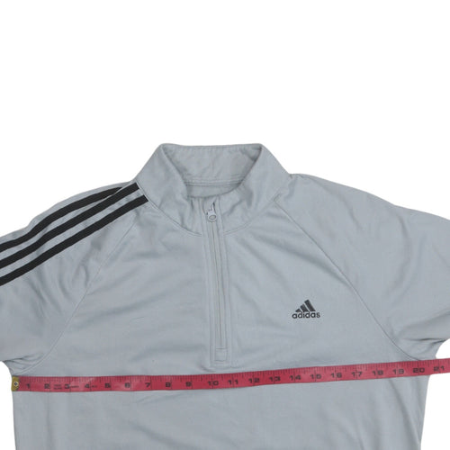 Adidas Men's Grey 1/2 Zip Long Sleeve Sweatshirt Size S