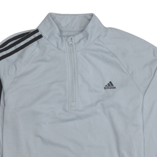 Adidas Men's Grey 1/2 Zip Long Sleeve Sweatshirt Size S