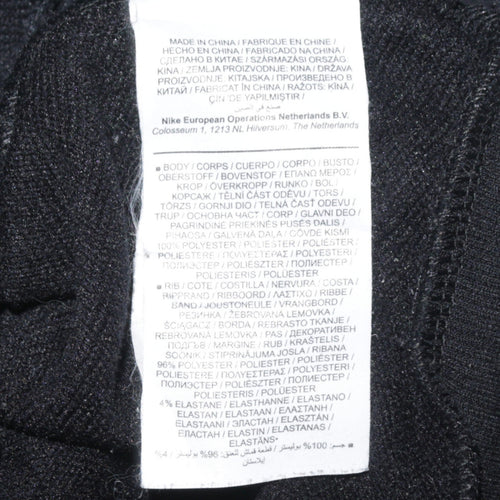 Nike Womens Black XL Dri-Fit Crew Neck Pullover Sweatshirt Just Do It Tape Trim