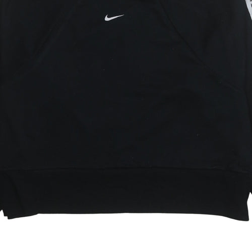 Nike Womens Black XL Dri-Fit Crew Neck Pullover Sweatshirt Just Do It Tape Trim