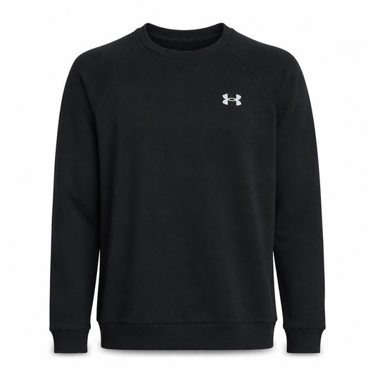 Front view of Under Armour Men's Black XS Pullover Crew Neck Sweatshirt