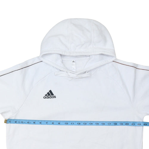Adidas Men’s White Pullover Hoodie L Sports Fleece Sweatshirt