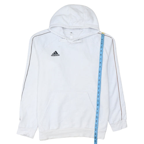 Adidas Men’s White Pullover Hoodie L Sports Fleece Sweatshirt