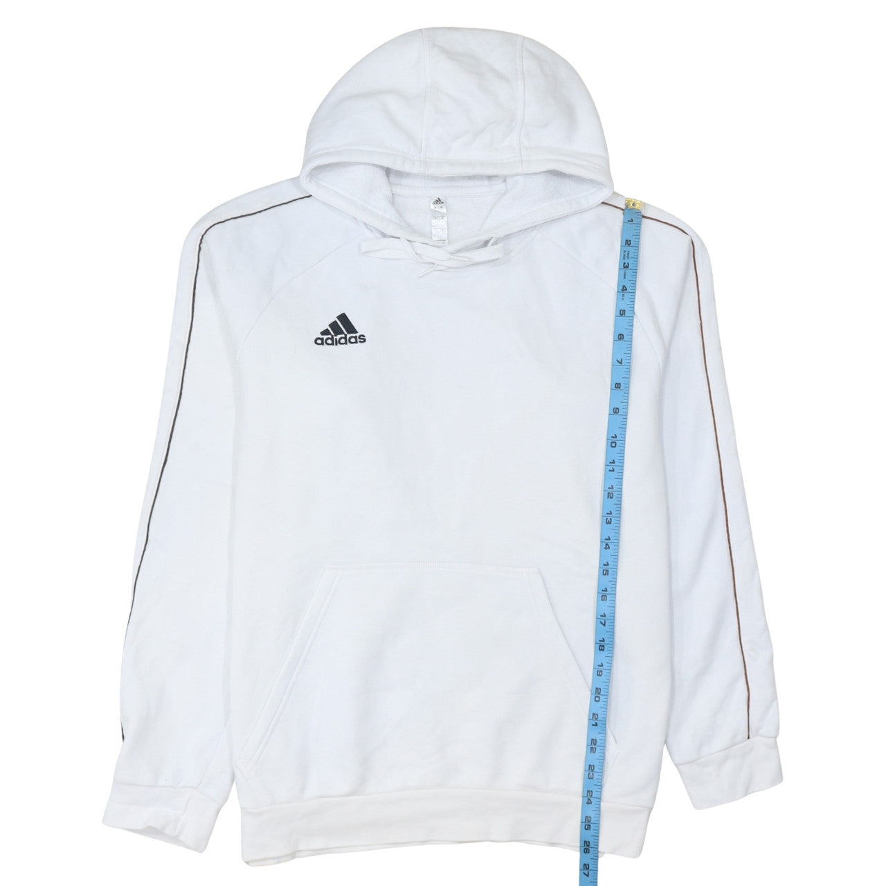 Adidas Men’s White Pullover Hoodie L Sports Fleece Sweatshirt