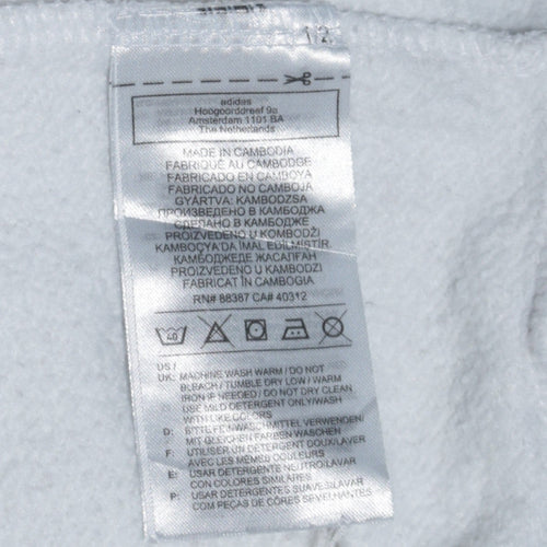 Adidas Men’s White Pullover Hoodie L Sports Fleece Sweatshirt