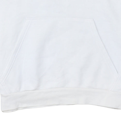 Adidas Men’s White Pullover Hoodie L Sports Fleece Sweatshirt