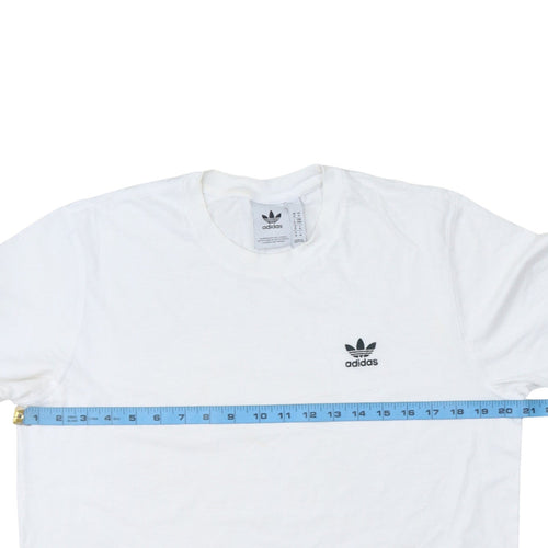 Adidas Men’s White Cotton Trefoil Logo Regular Fit T-Shirt M