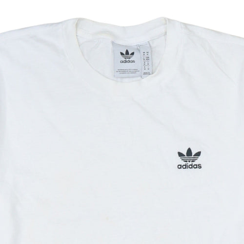 Adidas Men’s White Cotton Trefoil Logo Regular Fit T-Shirt M