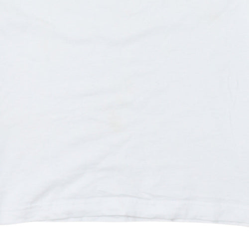 Adidas Men’s White Cotton Trefoil Logo Regular Fit T-Shirt M