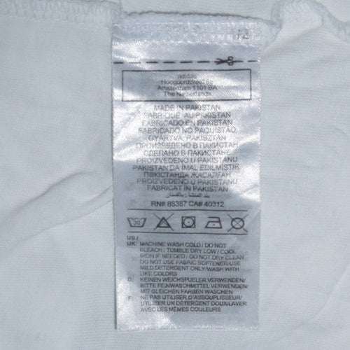 Adidas Men’s White Cotton Trefoil Logo Regular Fit T-Shirt M