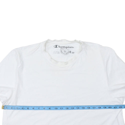Champion Men's White XXL Crew Neck Cotton T-Shirt