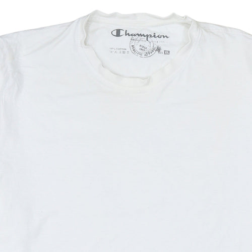 Champion Men's White XXL Crew Neck Cotton T-Shirt