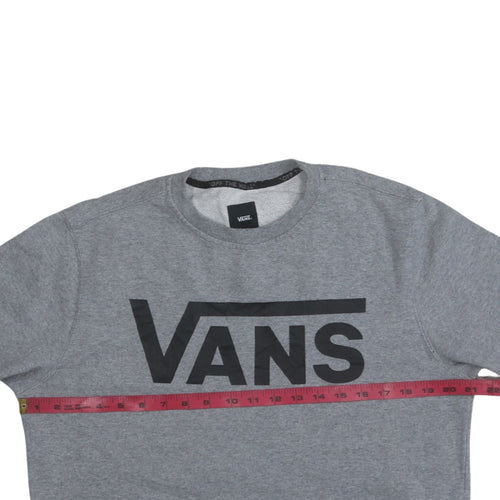 Vans Mens Grey Logo Crew Neck Pullover Sweatshirt Medium