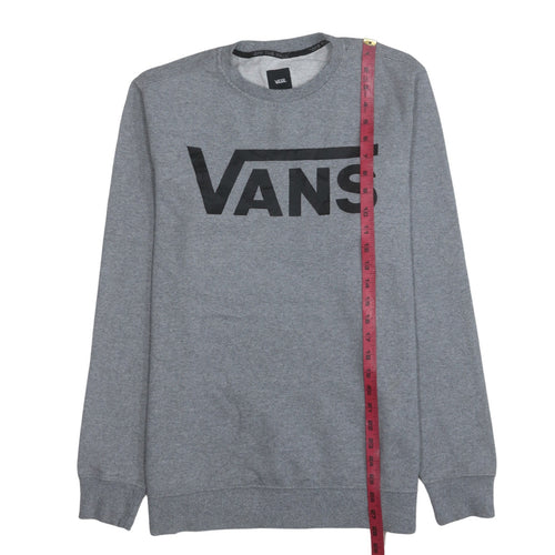 Vans Mens Grey Logo Crew Neck Pullover Sweatshirt Medium