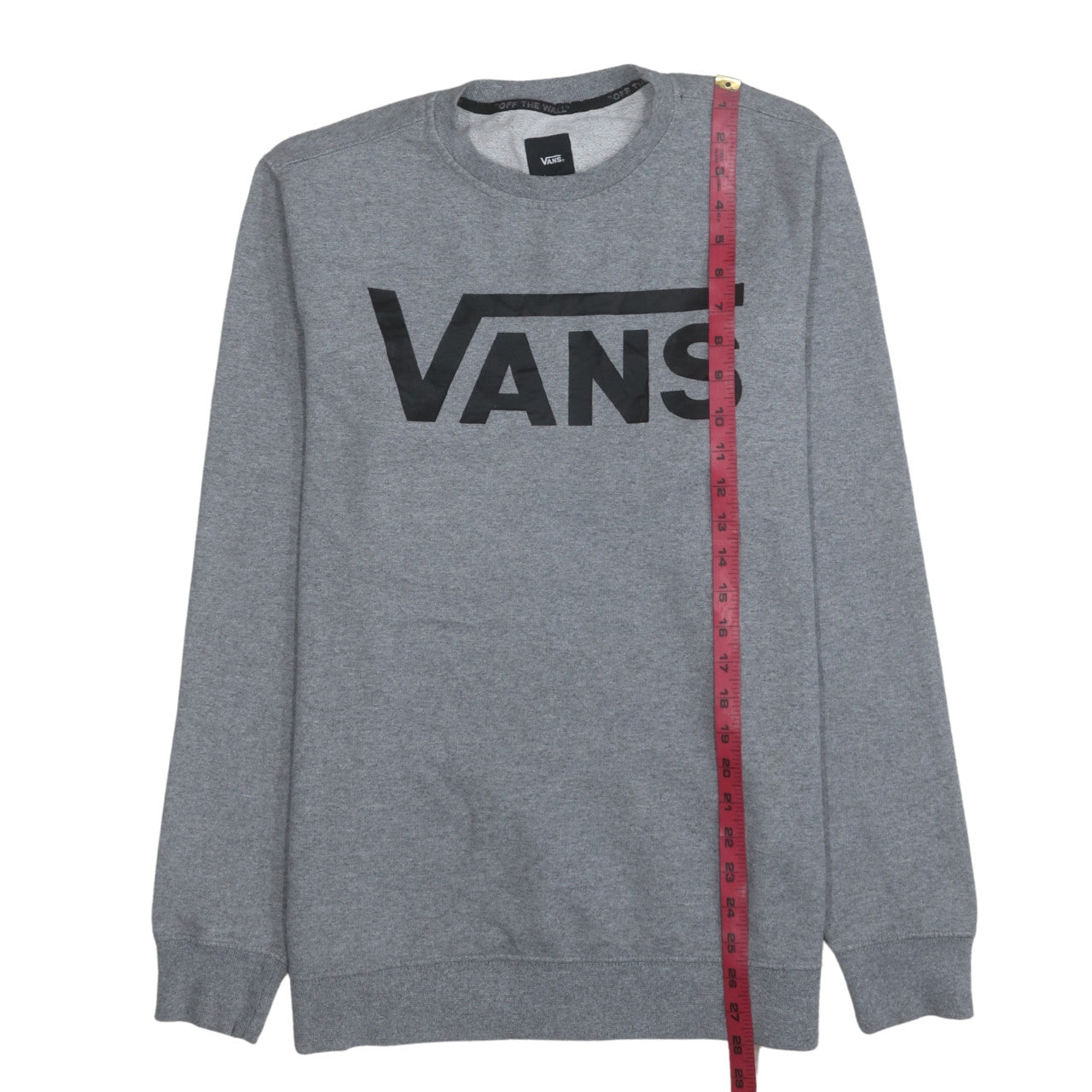 Vans Mens Grey Logo Crew Neck Pullover Sweatshirt Medium