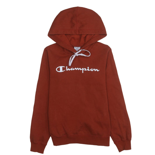 Champion Men's Brown Small Pullover Hoodie with Logo Print