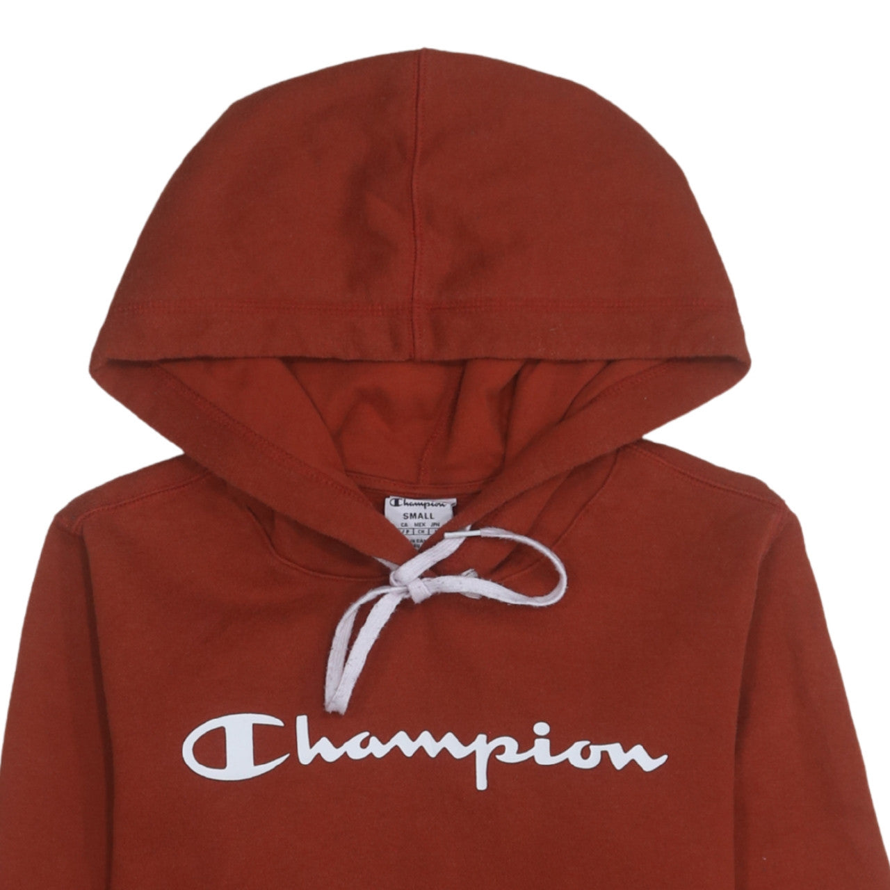 Champion Men's Brown Small Pullover Hoodie with Logo Print