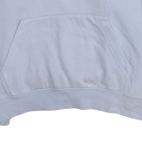 Nike Women Light Blue Pullover Hoodie L Cotton Blend Logo Sweatshirt