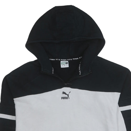 Puma Men's Black White 1/2 Zip Hoodie Regular Fit M Sportswear