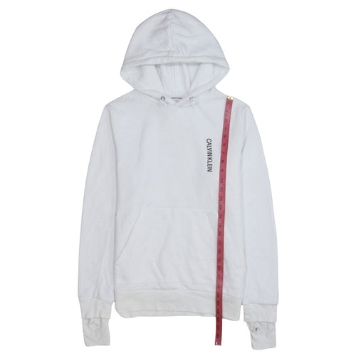 Calvin Klein Jeans Women's White Pullover Hoodie M Cotton Blend