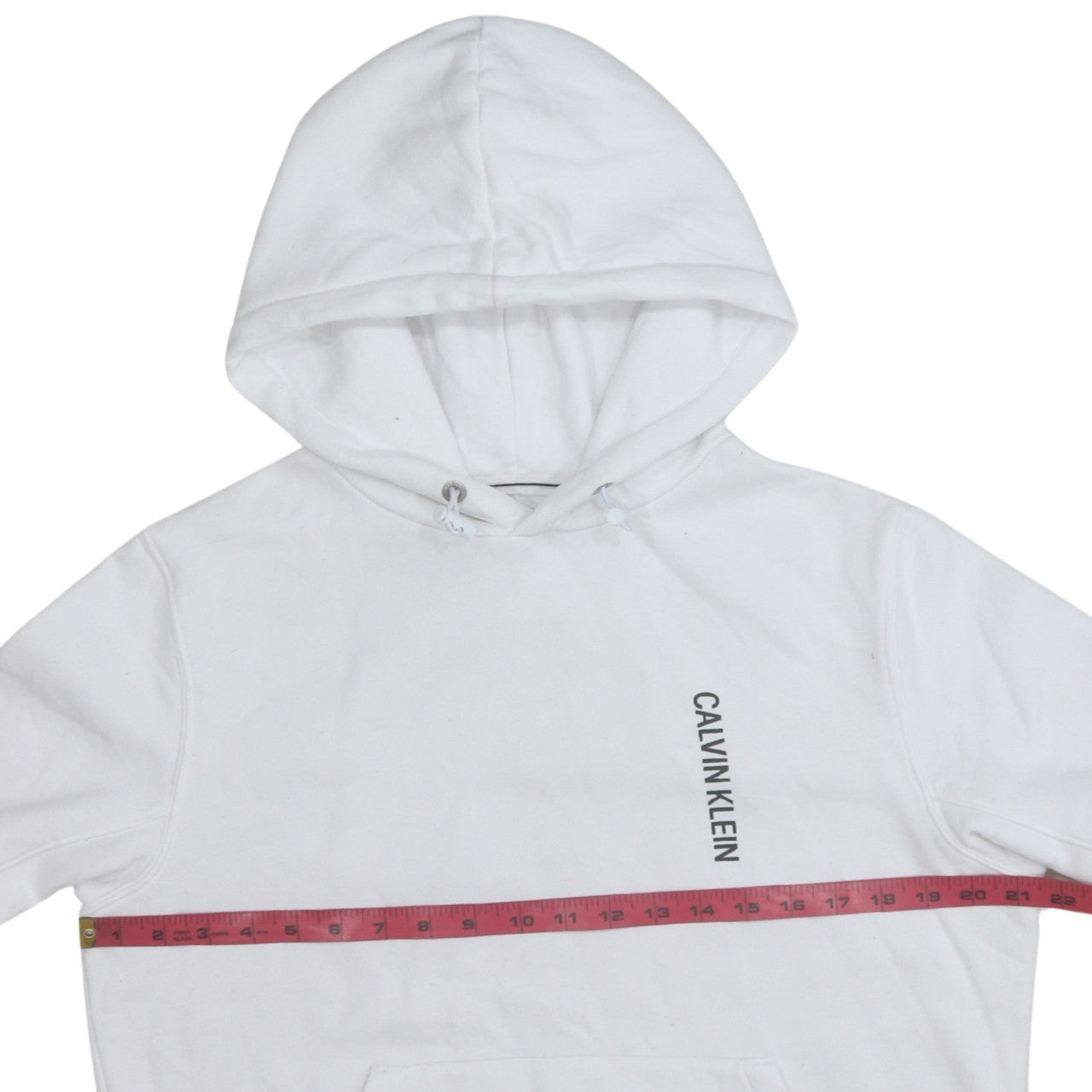 Calvin Klein Jeans Women's White Pullover Hoodie M Cotton Blend