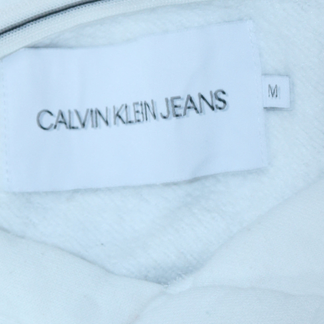 Calvin Klein Jeans Women's White Pullover Hoodie M Cotton Blend