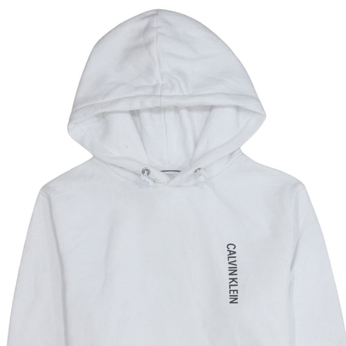 Calvin Klein Jeans Women's White Pullover Hoodie M Cotton Blend