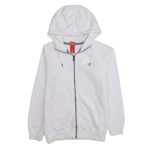 Nike Women's Pink Full Zip Hoodie Size M Cotton Blend