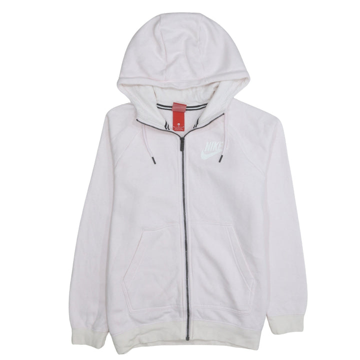 Nike Women's Pink Full Zip Hoodie Size M Cotton Blend