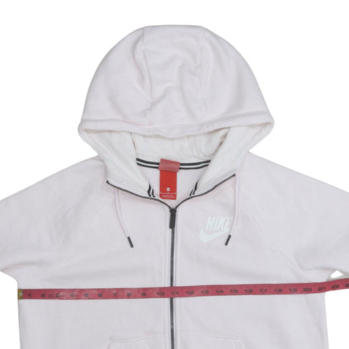 Nike Women's Pink Full Zip Hoodie Size M Cotton Blend
