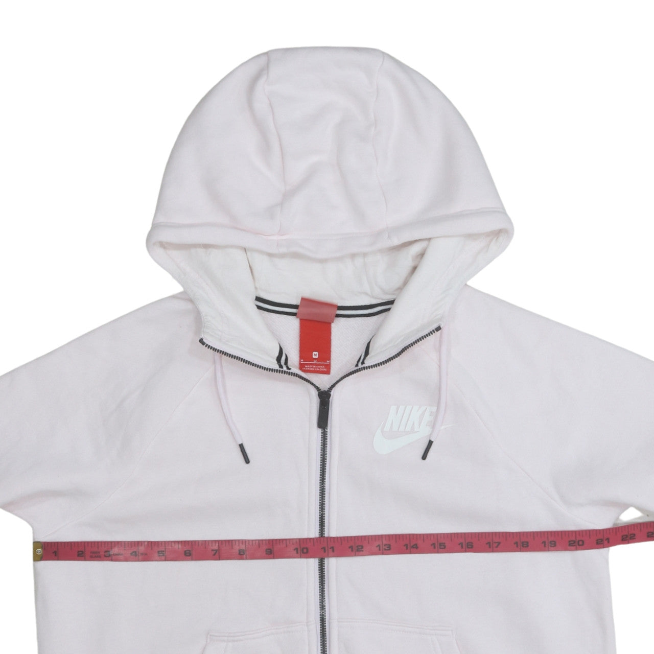 Nike Women's Pink Full Zip Hoodie Size M Cotton Blend