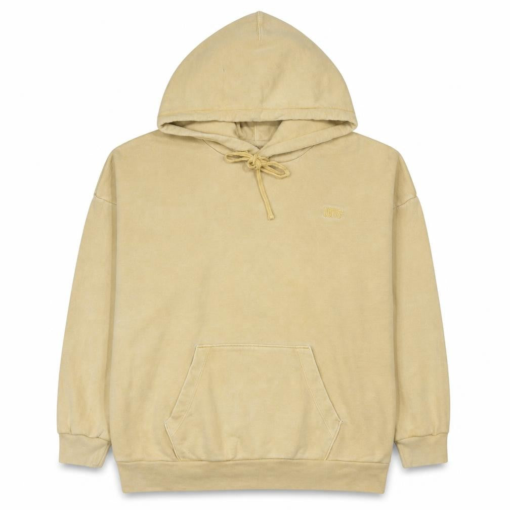 Front view of Levi's women’s beige pullover hoodie medium cotton casual